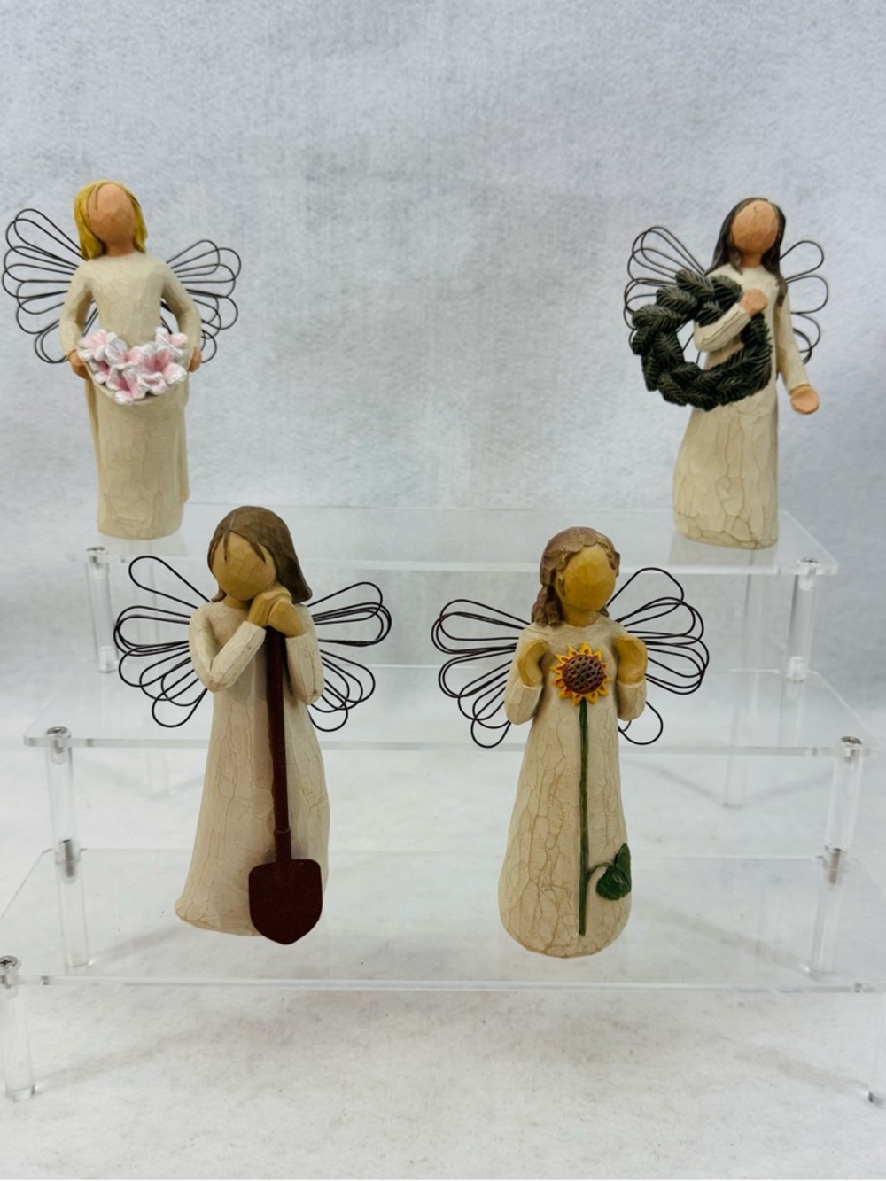 Lot of 4 Willow Tree Figures - Angels of Summer, Winter, Spring, the Garden READ